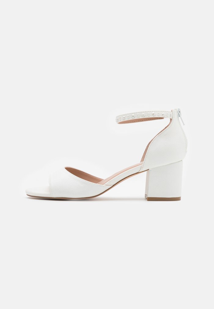 Sandales Anna Field Block heel Zip UP Blanche Femme | SDL-2774381